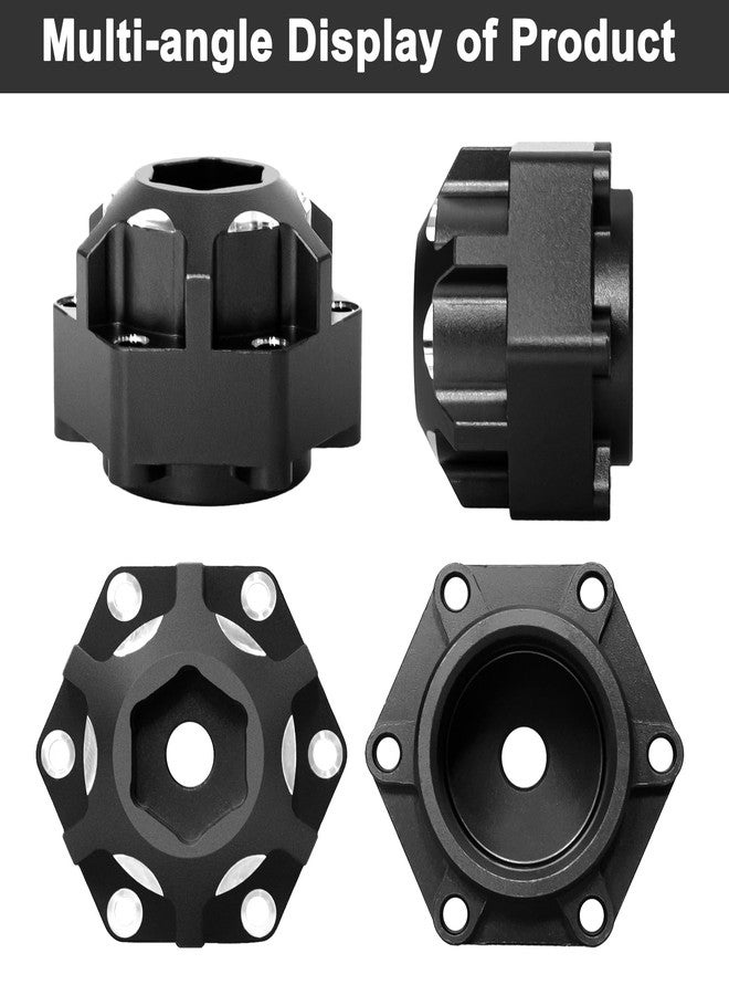 LRFHL 1/10 6x30 to 12mm Aluminum Hex Adapters 17.5mm Thickness for 1/10 Pro-Line Racing 6x30 to 12mm PRO633701 PL28 MX28 Wheel Hex Hub Adapter Upgrade Parts (Black) - Image 3